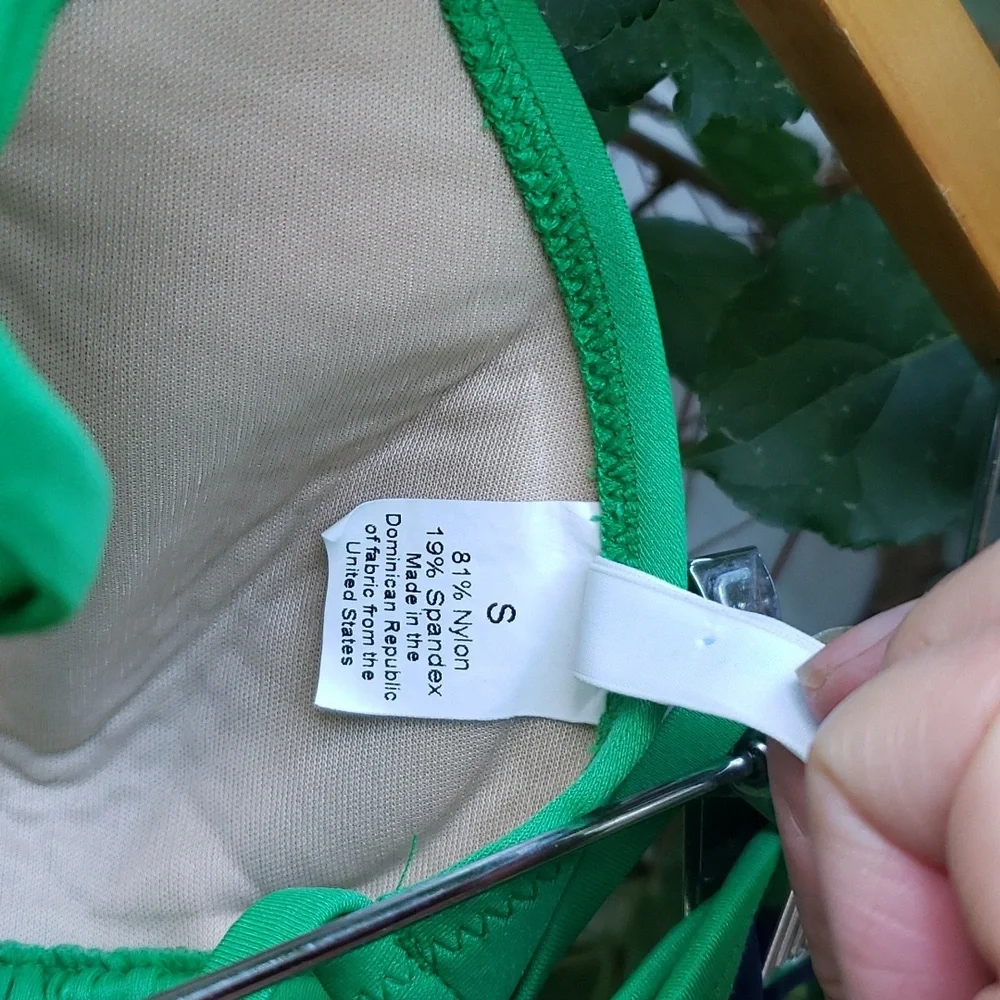 J Crew 2 pc Bikini Bathing swim Suit Blue Green Top SMALL /  Bottom MEDIUM USA - Picture 3 of 5